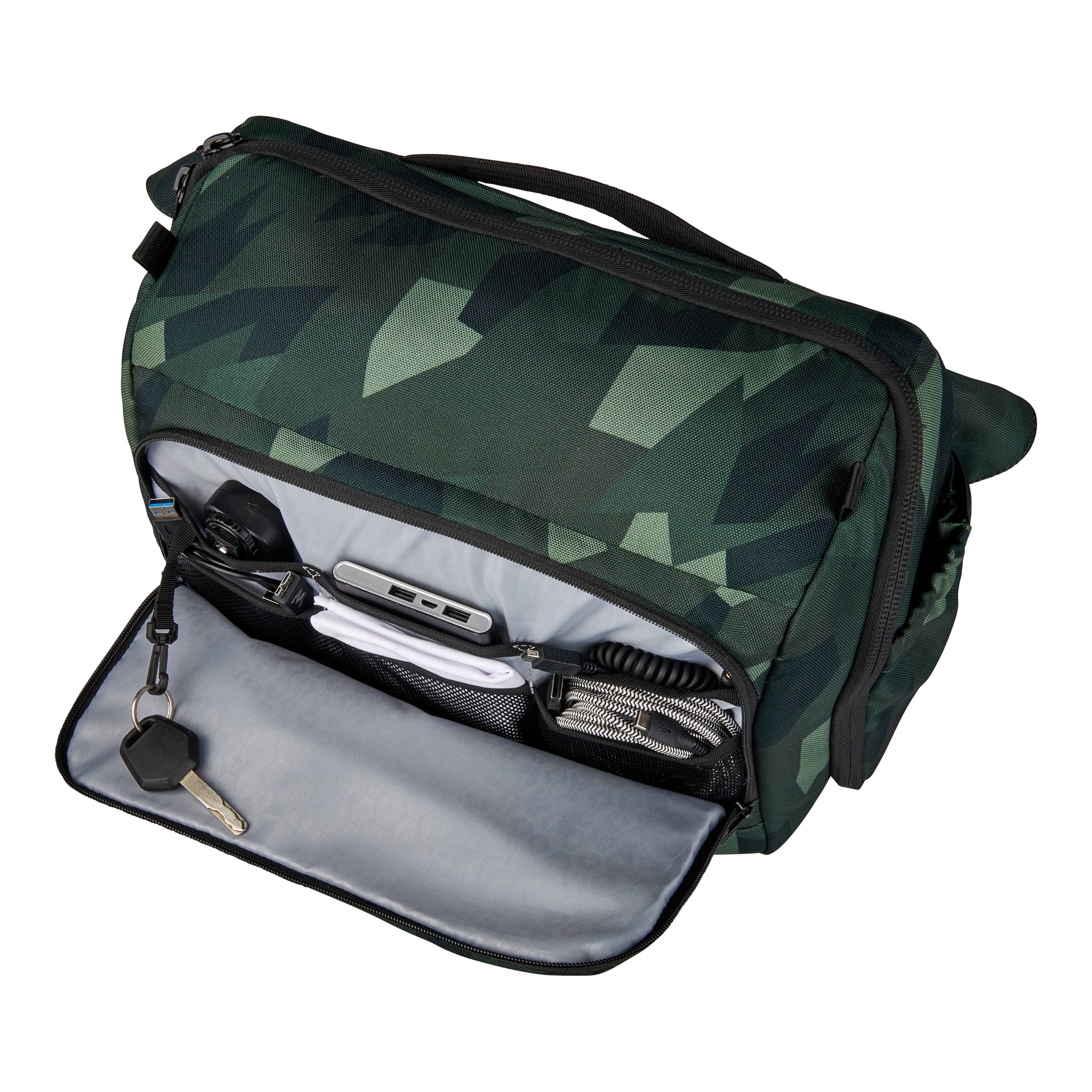 Green Camo Commuter Bag