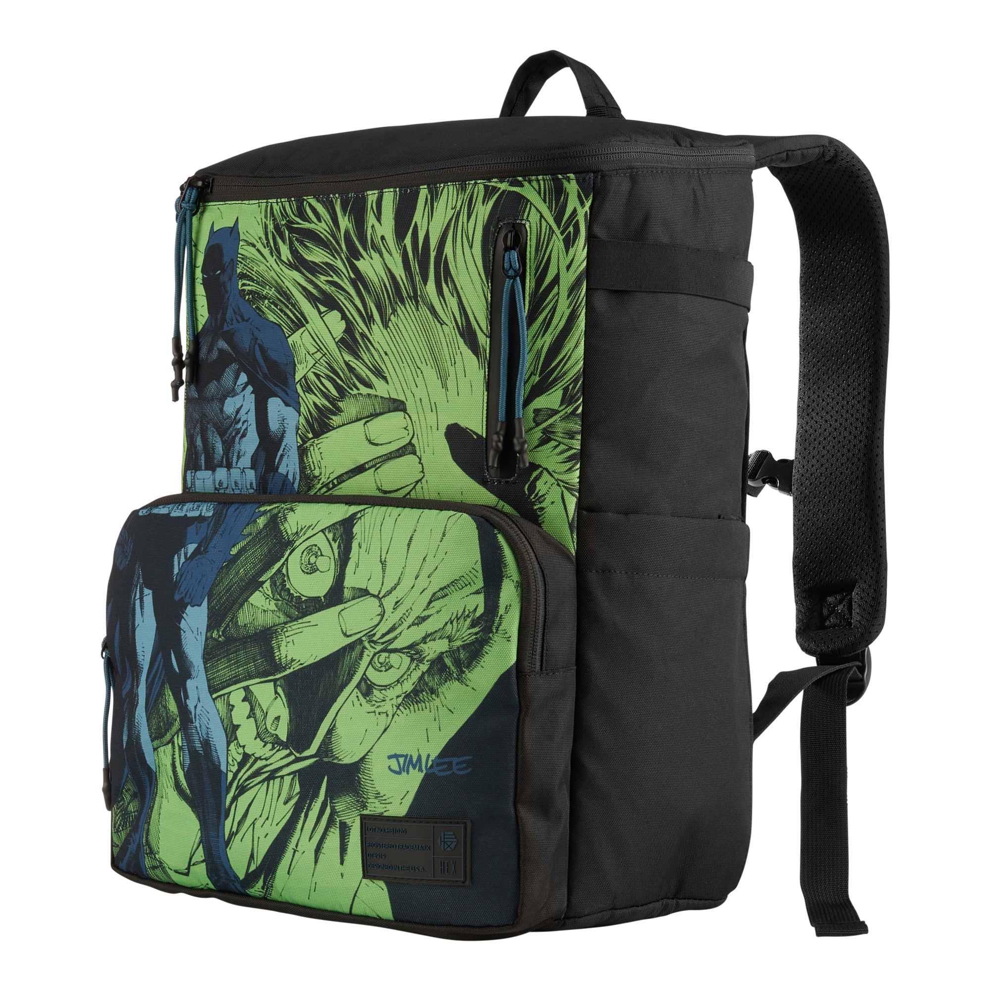 batman metal plate faux leather backpack HEX x Jim Lee Artist Backpack