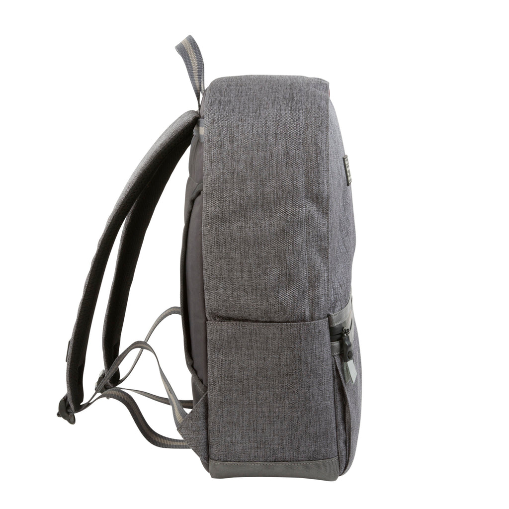HEX Instinct Grey Woven Logic Backpack, side view
