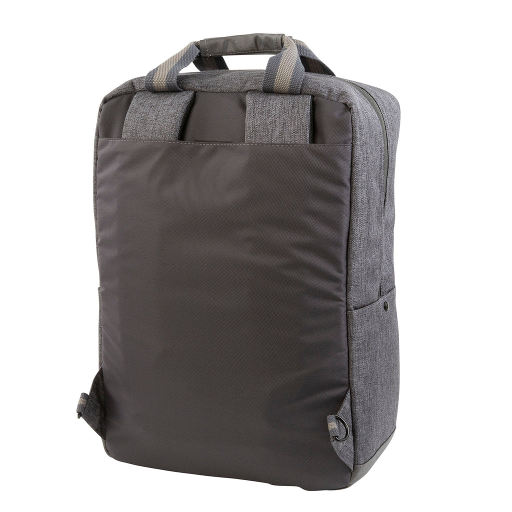 HEX Instinct Convertible Backpack in grey rear view showing backpack straps tucked