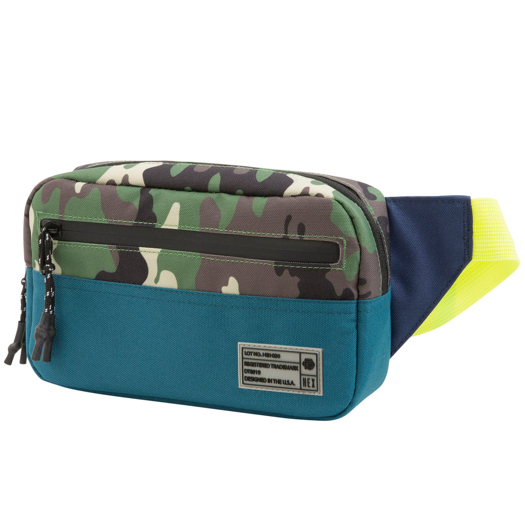HEX Aspect Camo/Blue Waist Pack, front view
