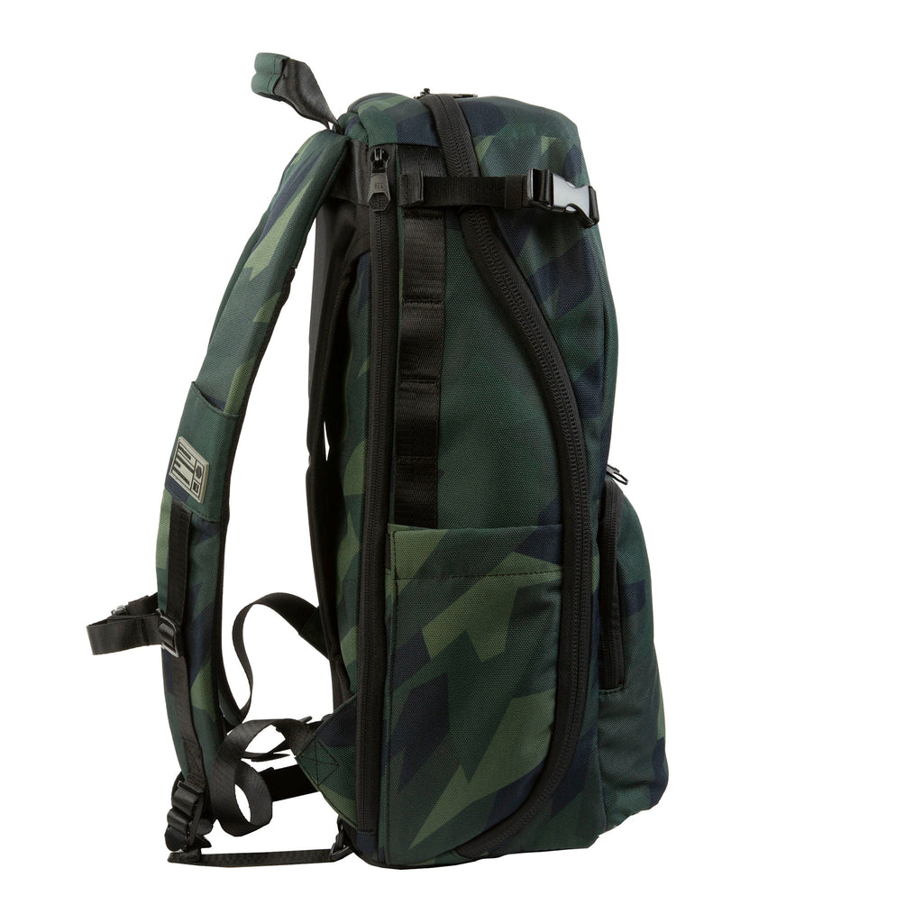 HEX Ranger Clamshell Camo DSLR Backpack, side view