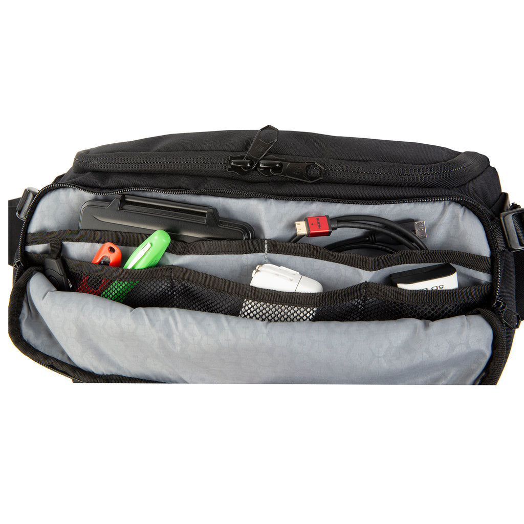 HEX Ranger Camo DSLR Sling - unzipped, packed