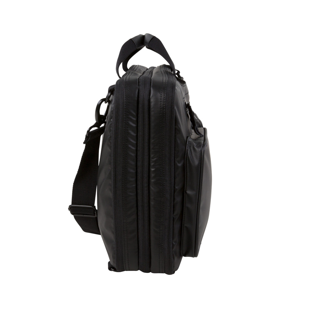 HEX Nero Expandable Laptop Briefcase, black, side view