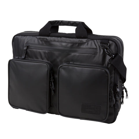 HEX Nero Expandable Laptop Briefcase, black, front view