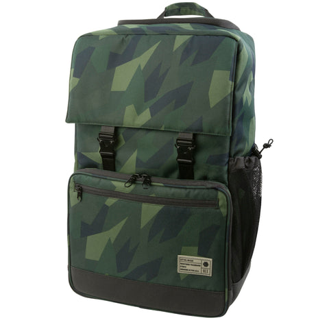 HEX Cinema Backpack, Green Camo. Front view.