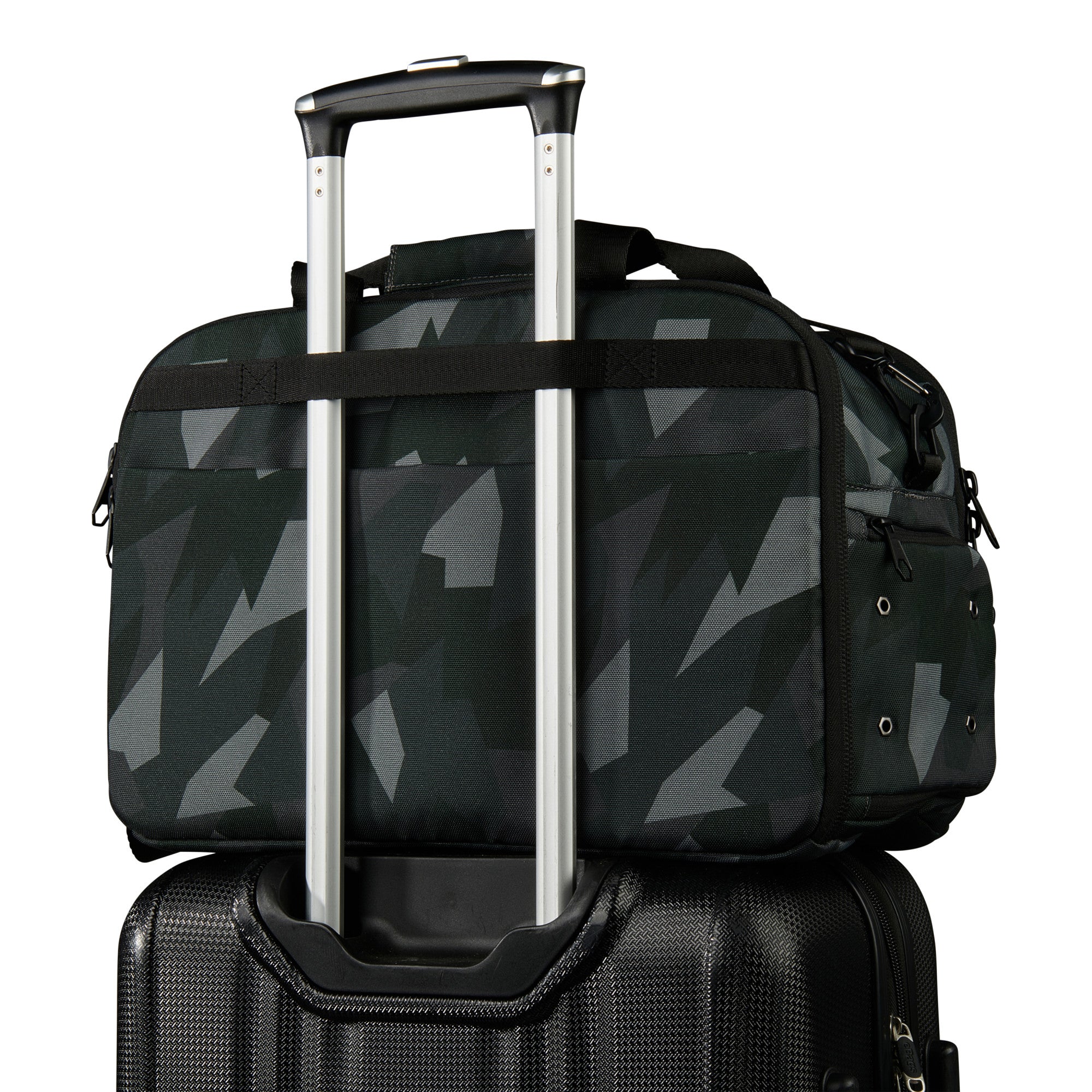 Camo duffle top bag with wheels