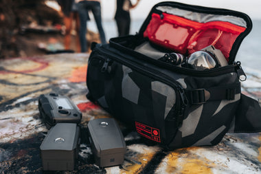 BLACK & RED UTILITY & CAMERA DUFFLE BAG